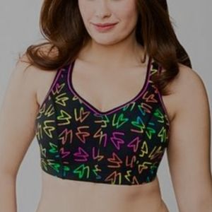 Cacique 42DDD Neon Heart Sport Bra